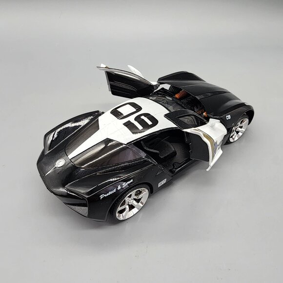 Jada Toys 2009 Corvette Stingray Concept 1:24 Black Highway Patrol Car Model - Picture 10 of 11